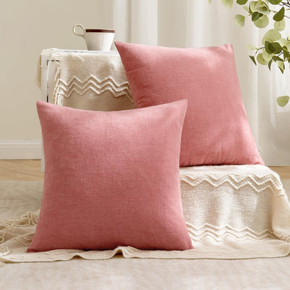 MIULEE Olive Green Couch Pillow Covers 18x18 Inch, Set of 2 Soft Chenille Decorative Square Throw Pillow Covers Farmhouse for Sofa Living Room Bed