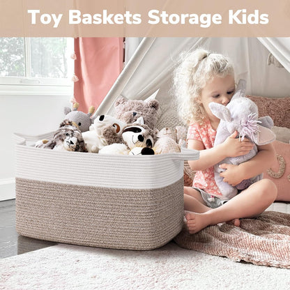 Goodpick Cube Storage Bins - Towel, Book, Cloth, Shoes, Closet Shelf Woven Baskets for Office, Baby Laundry, Toys, 13''x10''x9''