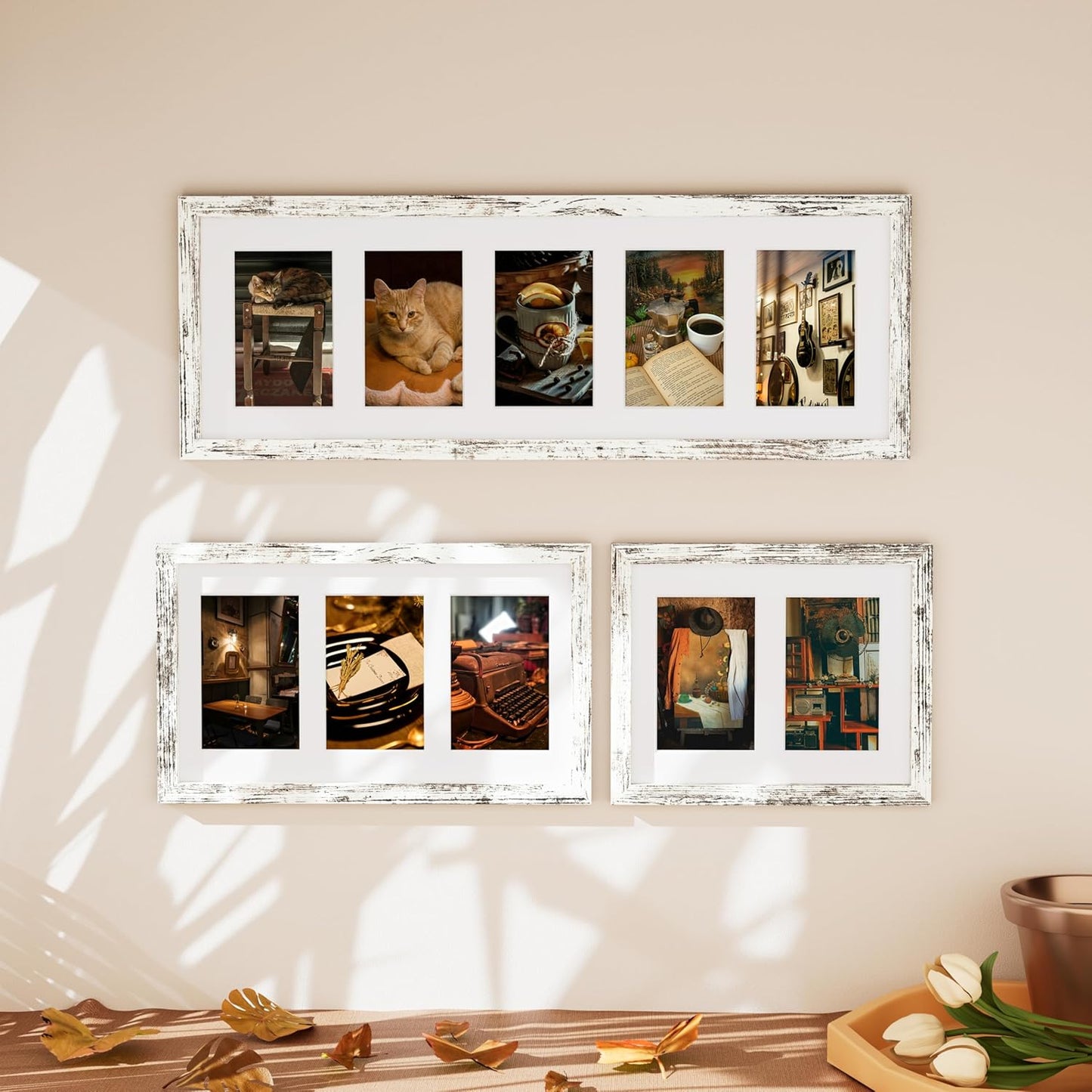 Vittanly 11x14 Collage Picture Frame, Displays 5Pcs 4x6 Pictures with Mat or 1Pcs 11x14 without Mat for Wall Mounting, Picture Frames Collage Wall Decor in Black, 1 Pack