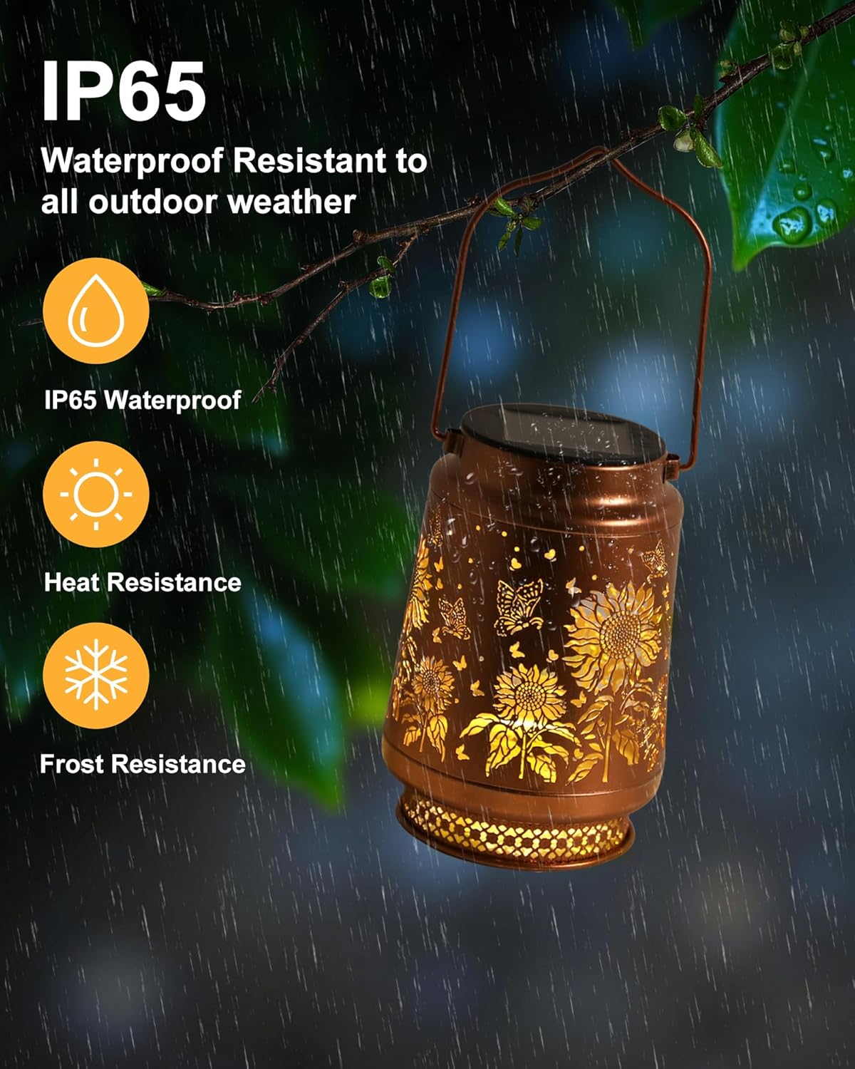 Solar Lanterns Outdoor Waterproof Hummingbird Elegant Garden Decor Birthday Gifts for Women Mom Grandma Sister Metal Hanging Solar Lights Outside Gardening Decorations for Backyard, Patio, Lawn, Porch