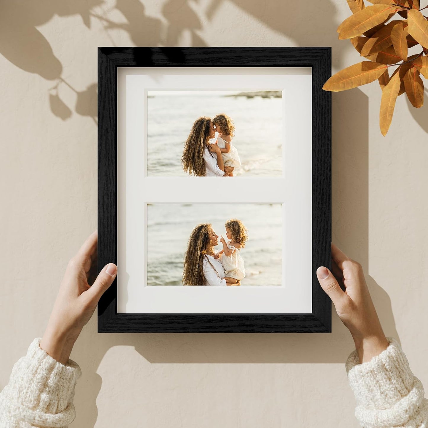Vittanly 11x14 Collage Picture Frame, Displays 5Pcs 4x6 Pictures with Mat or 1Pcs 11x14 without Mat for Wall Mounting, Picture Frames Collage Wall Decor in Black, 1 Pack