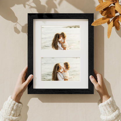 Vittanly 11x14 Collage Picture Frame, Displays 5Pcs 4x6 Pictures with Mat or 1Pcs 11x14 without Mat for Wall Mounting, Picture Frames Collage Wall Decor in Black, 1 Pack