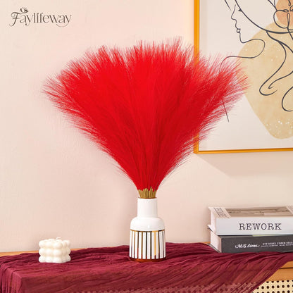 50pcs Pampas Grass 17in for Living Room Decor, Blush Pink Pampas Grass Decor, Fluffy Pink Flowers for Home Birthday Bathroom Baby Shower Wall Bow Decor(Blush & Cream & Pink)