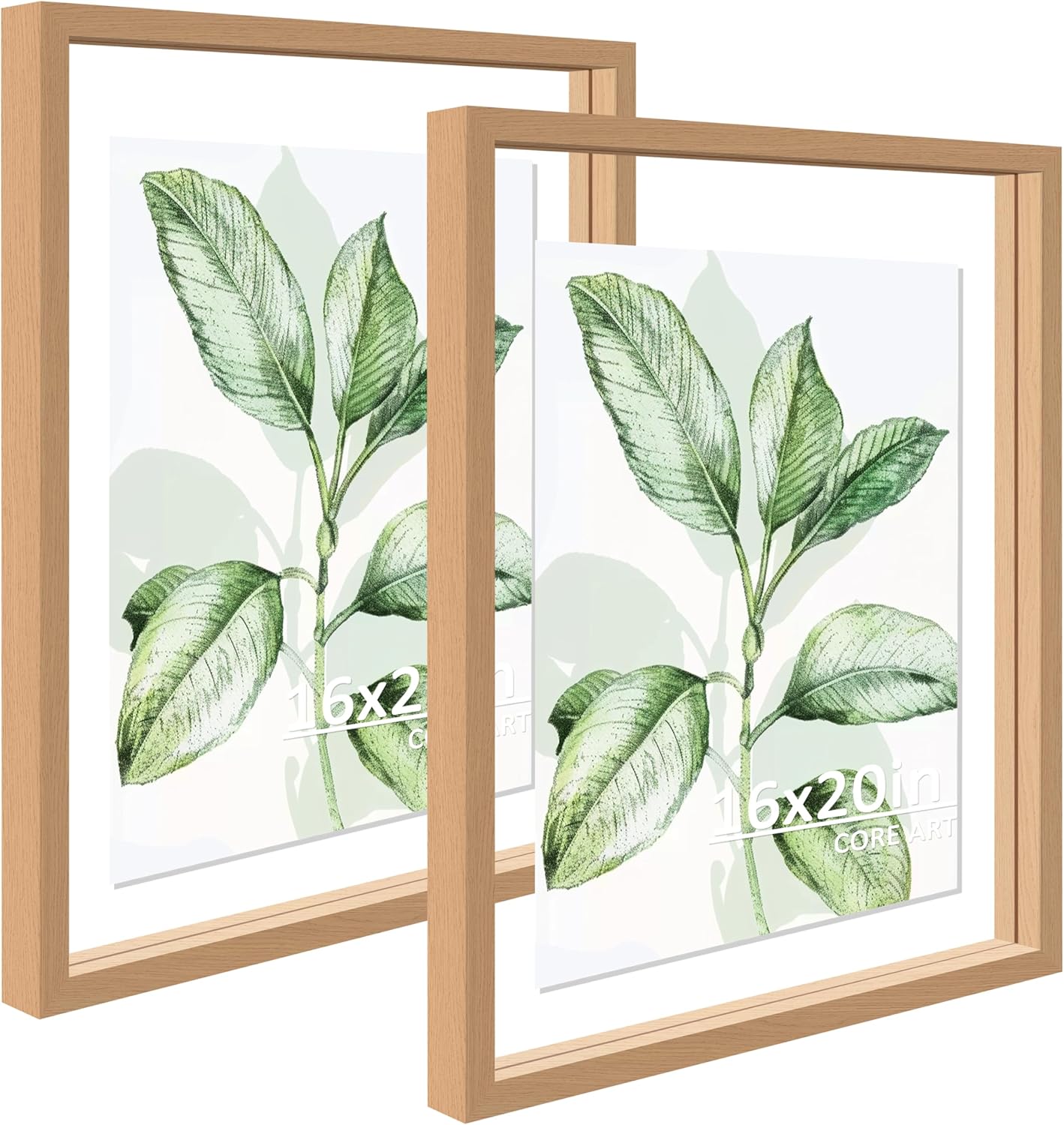 CORE ART 8x10 Floating Picture Frame,Double Plexglass Floating Frame for 5x7,4x6 Pictures,Wall or Tabletop Display,Black