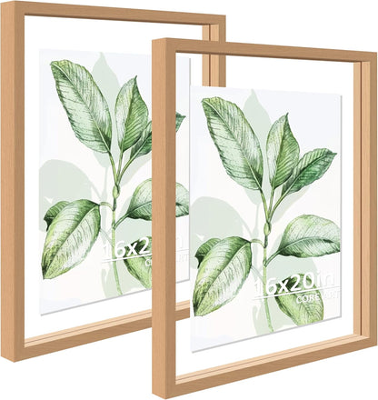 CORE ART 8x10 Floating Picture Frame,Double Plexglass Floating Frame for 5x7,4x6 Pictures,Wall or Tabletop Display,Black