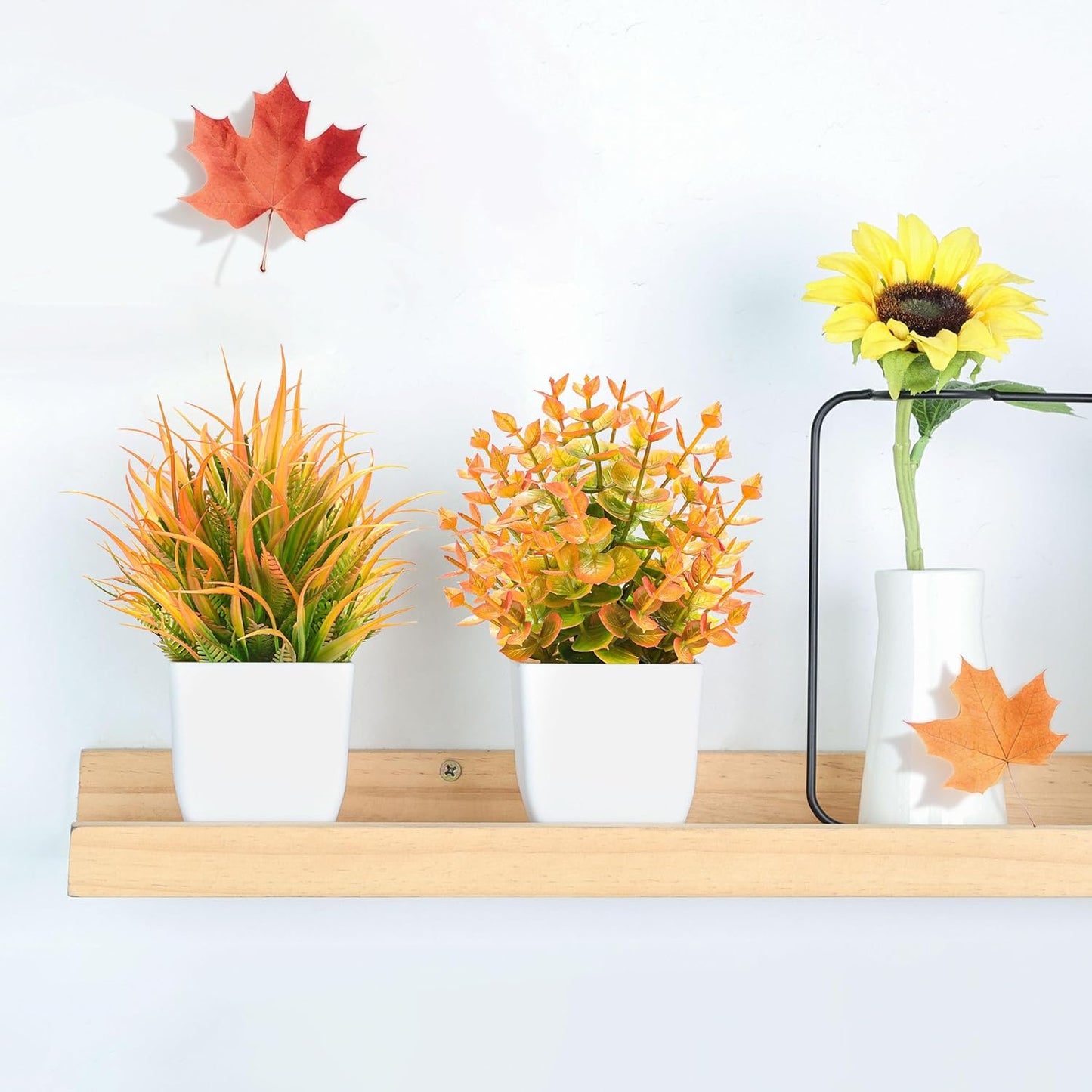 Der Rose 2 Pack Small Fake Plants Mini Artificial Potted Plants for Table Desk Home Laundry Room Bathroom Office Decor