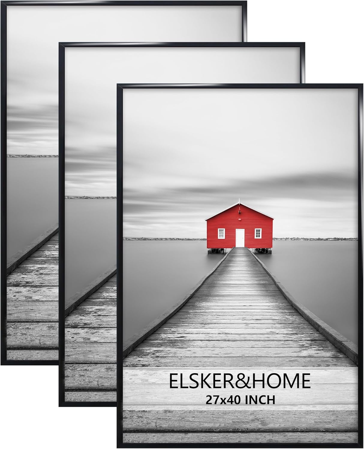 ELSKER&HOME 22.375 x 34 Poster Frame 3 Pack, Black Picture Frame for Horizontal or Vertical Wall Mounting, Sturdy and Scratch-proof