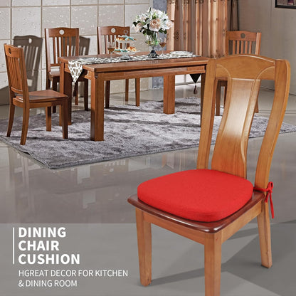 SINOSSO 1 Pack Memory Foam Chair Cushions for Dining Chair, Friendly Woven Fabric 16" U-Shape Comfortable Kitchen Chair Pad, Removable Slip Resistant Seat Cushion (1 Piece, Blue)