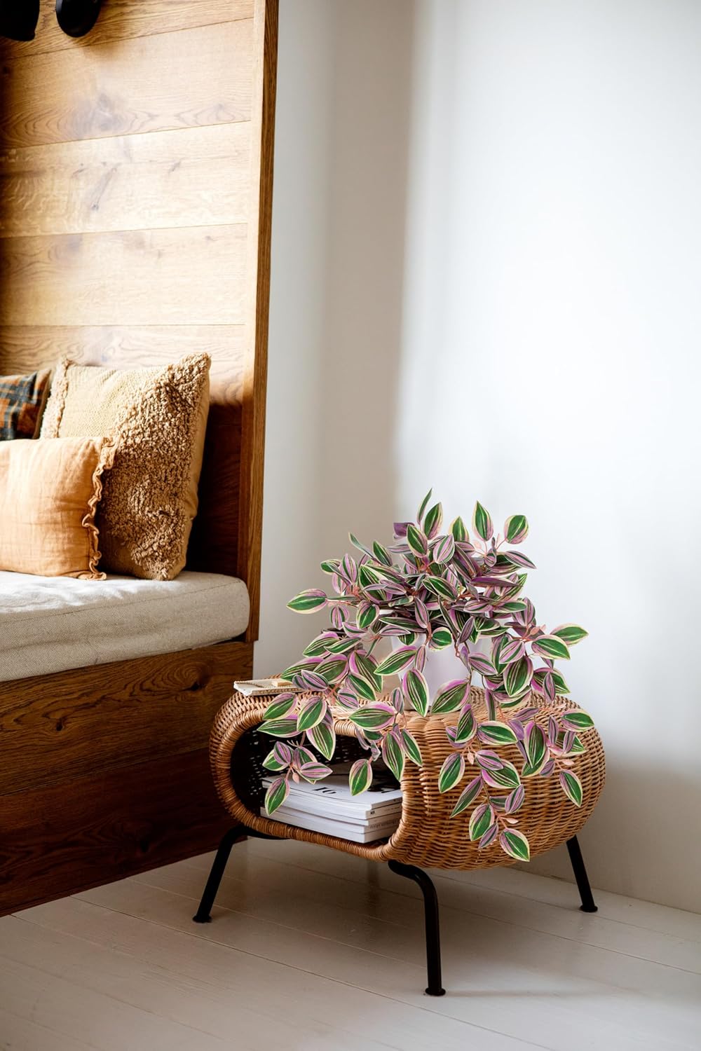Briful Artificial Plants Indoor Fake Potted Silk Plants Faux Watermelon Peperomia Draping Plant for Home Office Bathroom Shelf Cabinet Tabletop Decoration(Green - 1 Pack)