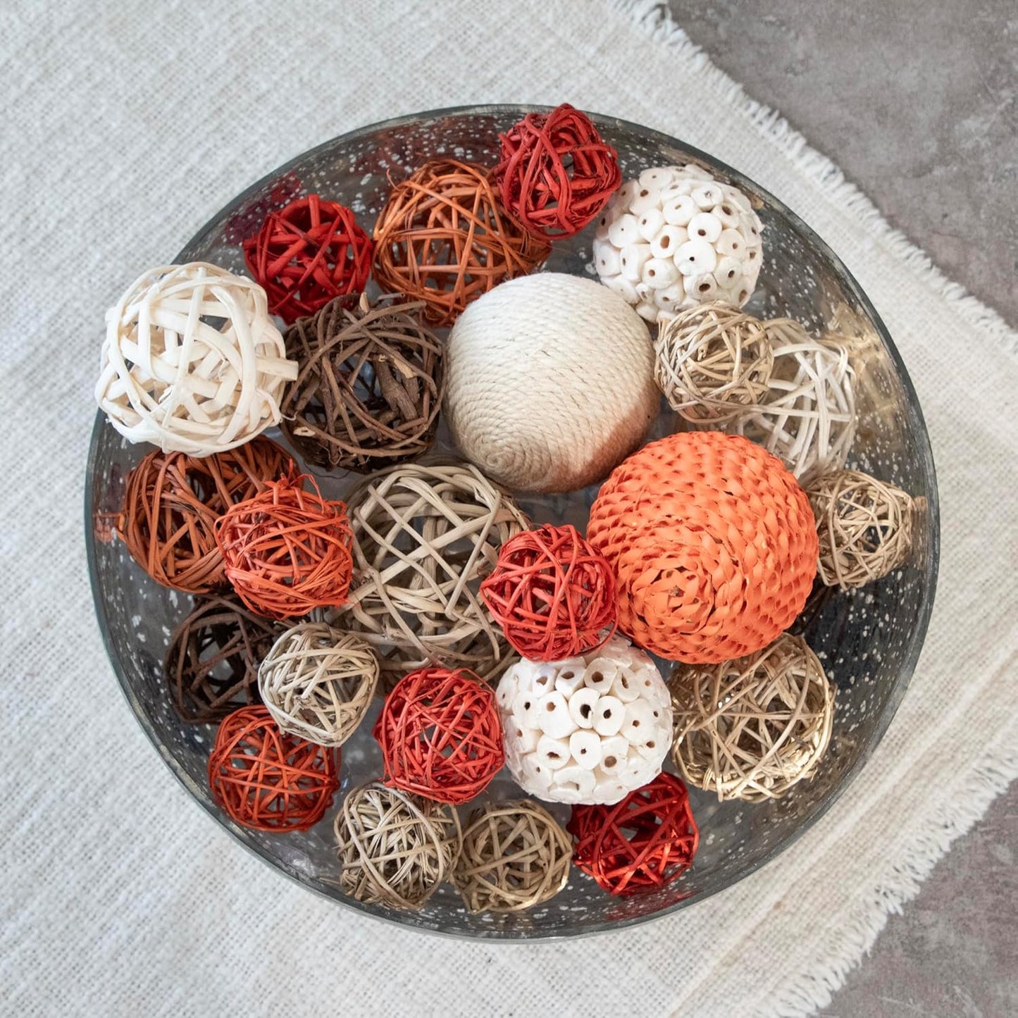 ANDALUCA Decorative Balls Bag Bowl Filler Home Decor (Beige)