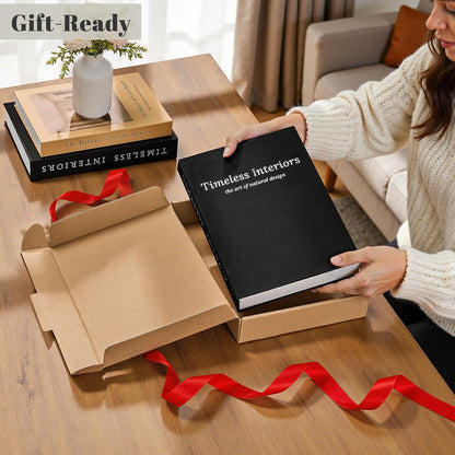 JARLINK Beautiful Decorative Books, Set of 3 Stackable Fake Books for Coffee Table, Shelf & Mantel Decor - Modern Home Decoration with Hidden Storage for Photos, Keepsakes & Living Room Styling, Brown