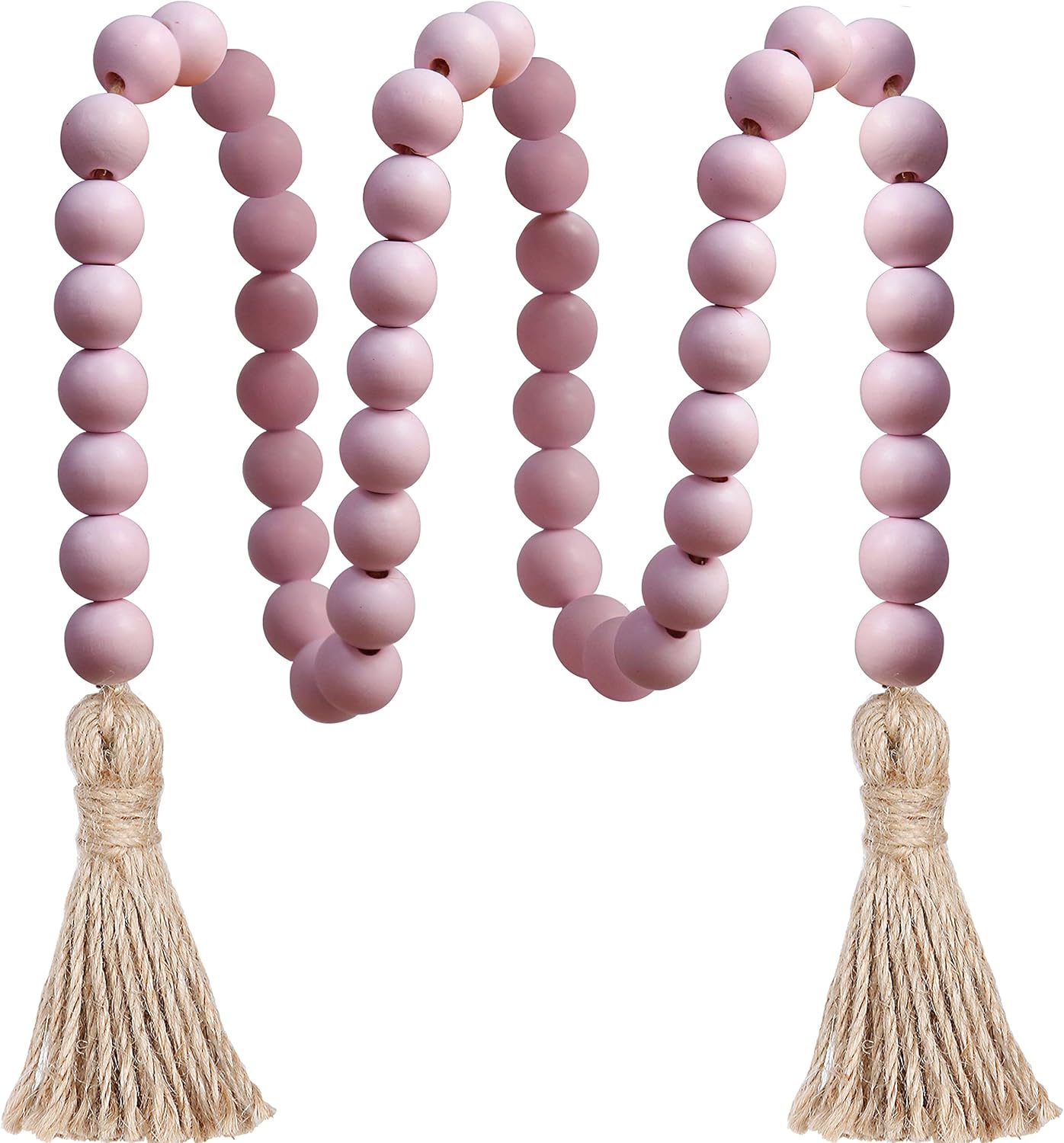 Meplait 39in Wood Bead Garland Farmhouse with Tassels,Versatile Prayer Beads Boho Chic Wall Hanging Home Decor (Black)
