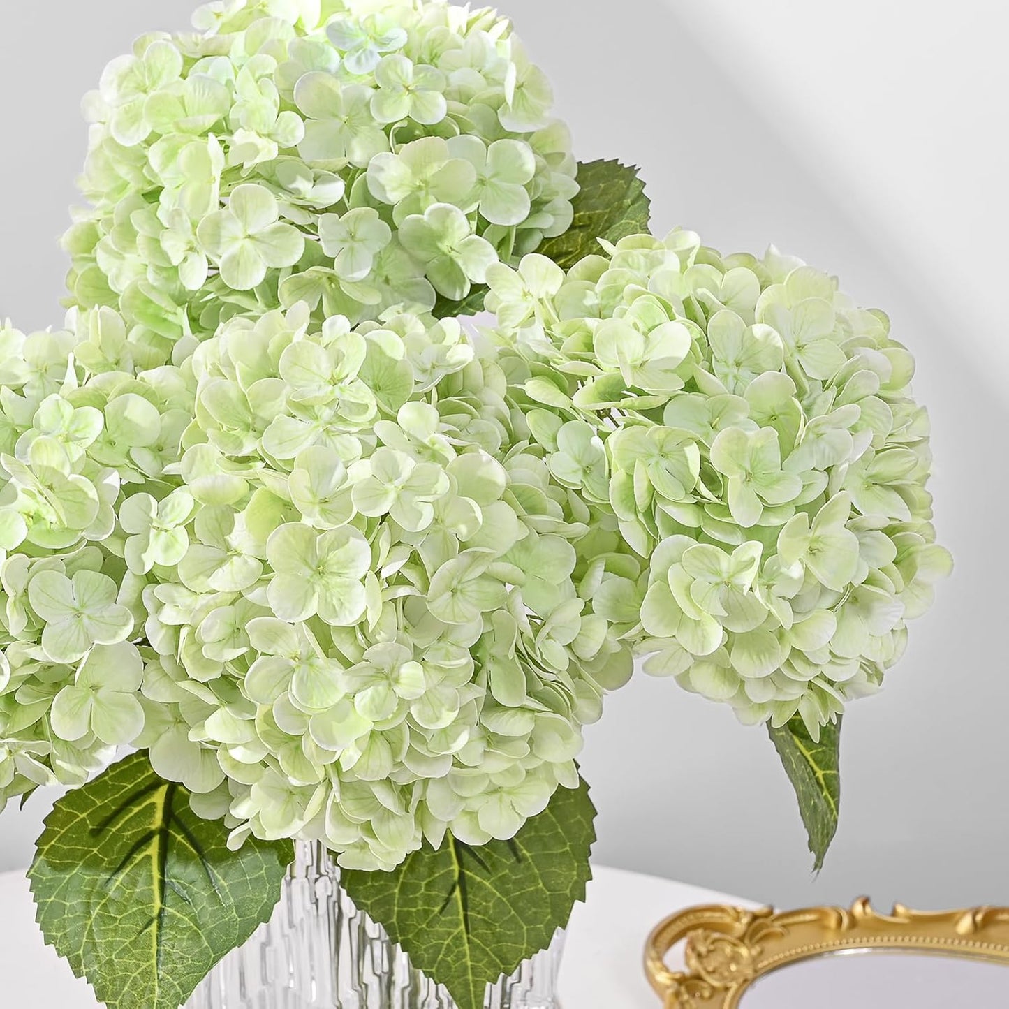 MARTINE MALL 3Pcs 21in Hydrangea Artificial Flowers, Latex Real Touch Hydrangeas Lifelike Large Hydrangea Flowers for Home Decor Party Arrangements Wedding Bouquets Centerpieces (Blue)