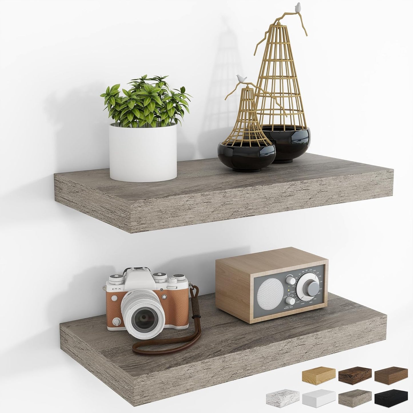 RICHFOCUS 72Inch Floating Shelves for Wall 2 Pack Shelves for Bedroom|Kitchen|Bathroom Wall Mounted Rustic Wood Floating Shelf with Invisible Brackets for Books|Storage|Decor, Rustic Brown