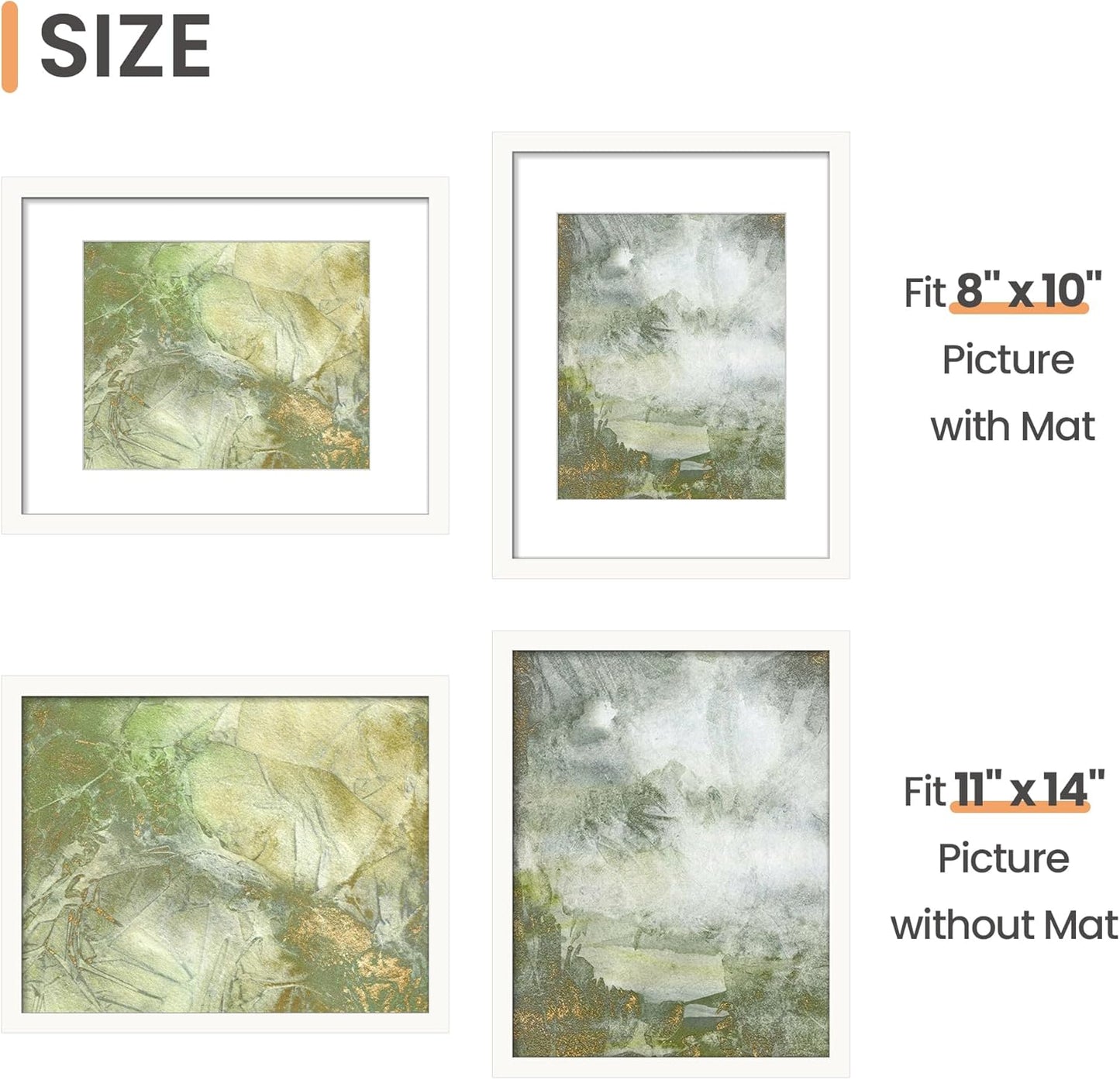 upsimples 5x7 Picture Frame Set of 10, Display Pictures 4x6 with Mat or 5x7 Without, Multi Photo Frames Collage for Wall or Tabletop Display, Black