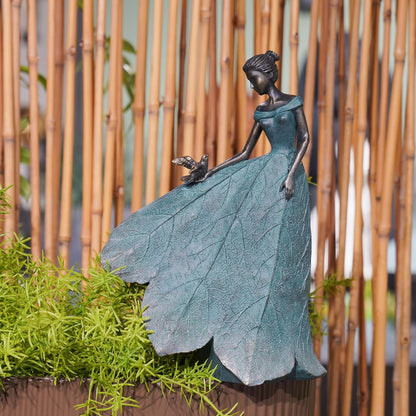 Guichifun Fairy Statue Collection Home Decoration - Leaf Angel Girls Resin Modern Table Decor for Living Room Office Sculpture Decor for Women Indoor Rustic Figurines Gift 5 x 3 x 7.5 Inch