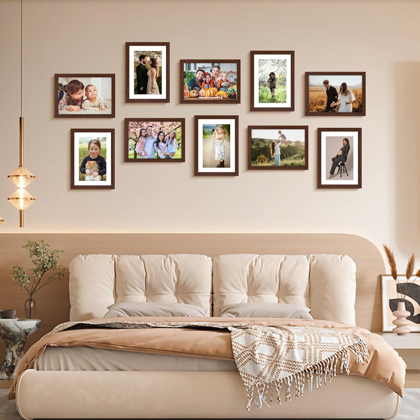 FIXSMITH 10 Pack Picture Frames Collage Wall Decor for Mounting or Tabletop Display, Gallery Wall Frame Set with Two 8x10 Black Frames, Four 5x7 Frames and Four 4x6 Frames, Multi-Pack Photo Frame Set