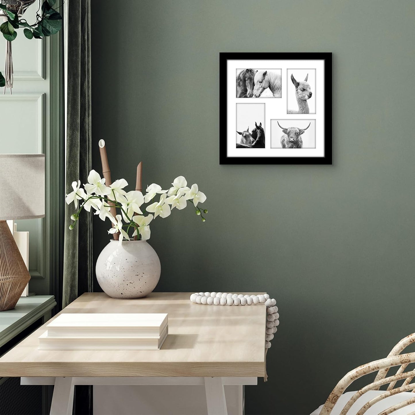 Americanflat 4x6 Collage Picture Frame with Shatter-Resistant Glass - Fits Five 4x6 Photos or Use as One 11x14 Picture Frame - Signature Collection - Collage Frames for Wall Display - Black