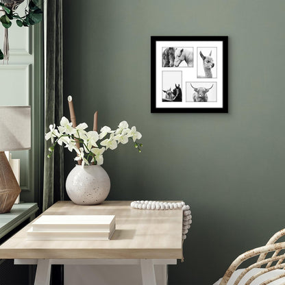 Americanflat 4x6 Collage Picture Frame with Shatter-Resistant Glass - Fits Five 4x6 Photos or Use as One 11x14 Picture Frame - Signature Collection - Collage Frames for Wall Display - Black