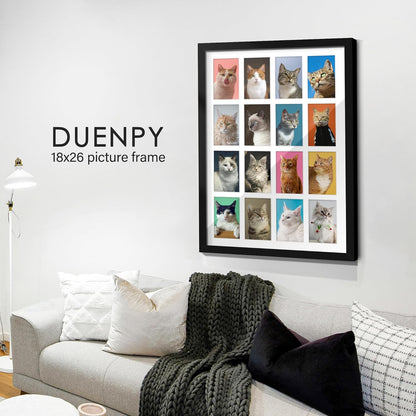 DUENPY 14x26 Collage Picture Frame 4x6 Collage Picture Frame Displays Twelve 4x6 inch Photos Available Horizontal Wall Mounting Display and Vertical Black - Colors B