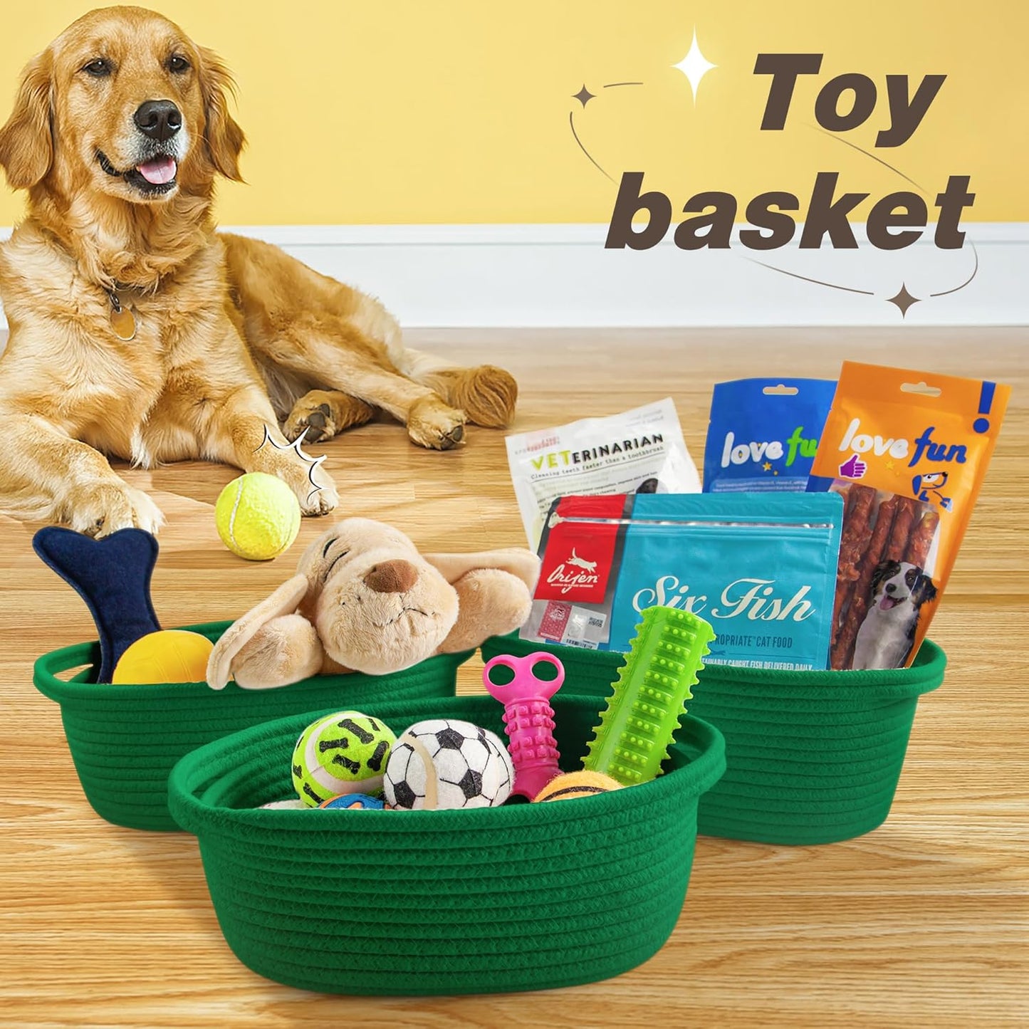 Pro Goleem Small Woven Basket with Gift Bags and Ribbons Durable Baskets for Mothers Day Gifts Empty Small Rope Basket for Storage 12"X 8" X 5" Baby Toy Baskets with Handles, White