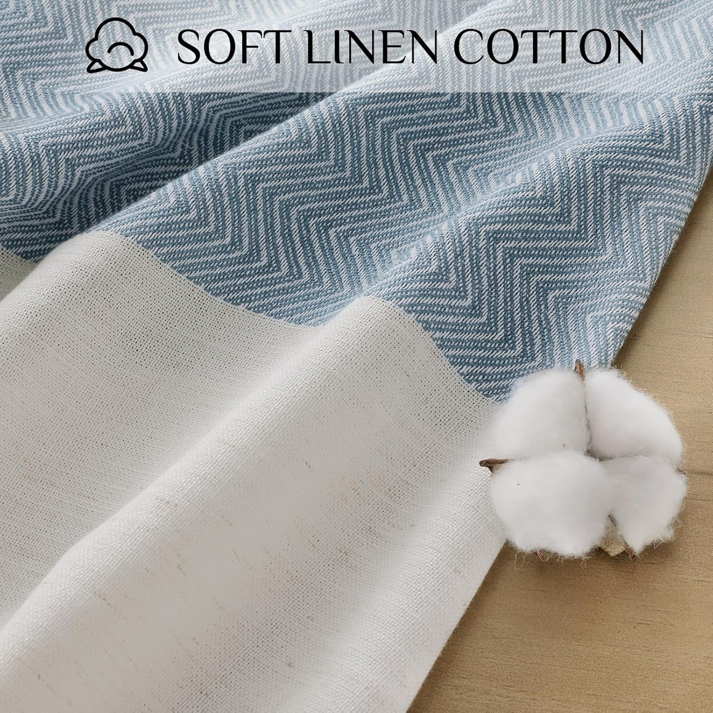 Softalker Outdoor Tablecloth Rectangle, Waterproof Linen Cotton Farmhouse Table Cloths with Tassel, Heavy Weight Wrinkle Free Boho Table Cover for Picnic Camping Dining - 55 x 70 Inch, Coffee Lines