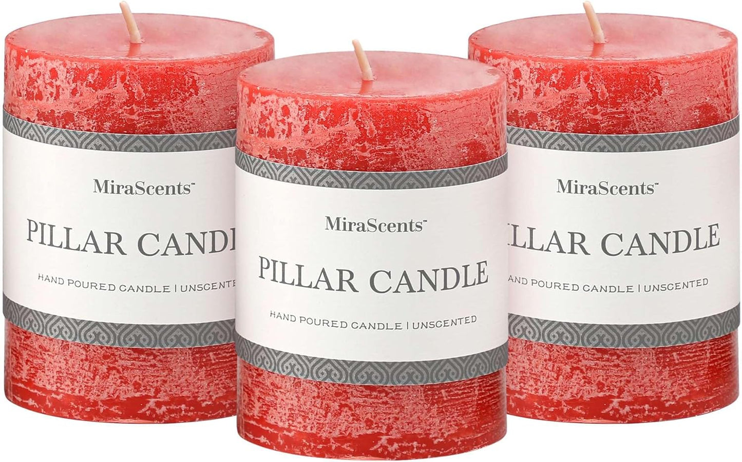 3x6 Inch Sage Green Pillar Candles Set of 3 - Unscented Spring, Long Clean Burning, Large Smokeless Dripless for Home Decor, Dinner Table, Bathroom, Rustic Decor