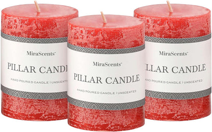 3x6 Inch Sage Green Pillar Candles Set of 3 - Unscented Spring, Long Clean Burning, Large Smokeless Dripless for Home Decor, Dinner Table, Bathroom, Rustic Decor