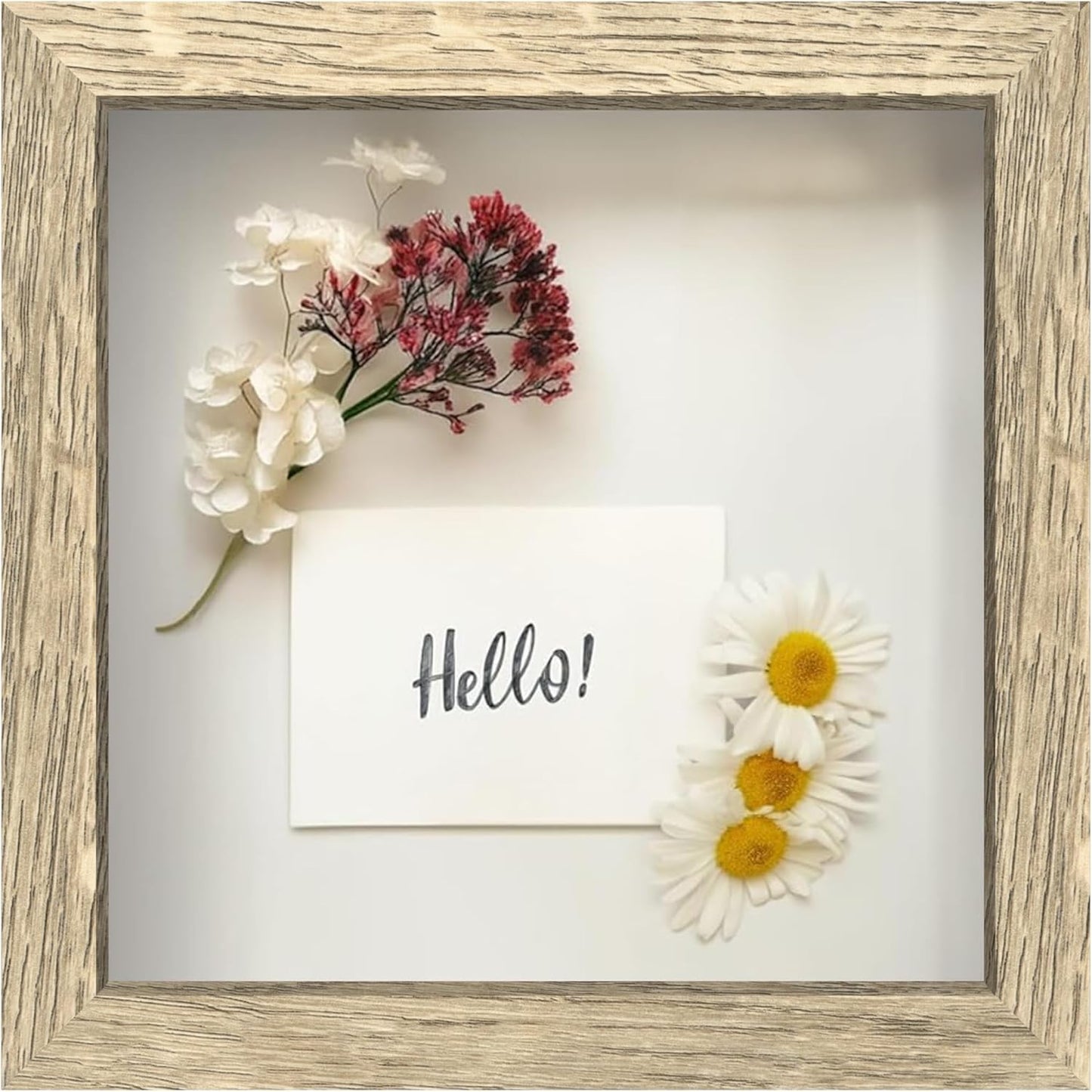 FrameWorks 11” x 14” Dark Oak Wooden Shadow Box Frame – Display Case with Soft Felt Back, Memory Box with Tempered Glass, Display Box with Elegant White Ball Push Pins, Wooden Flower Box