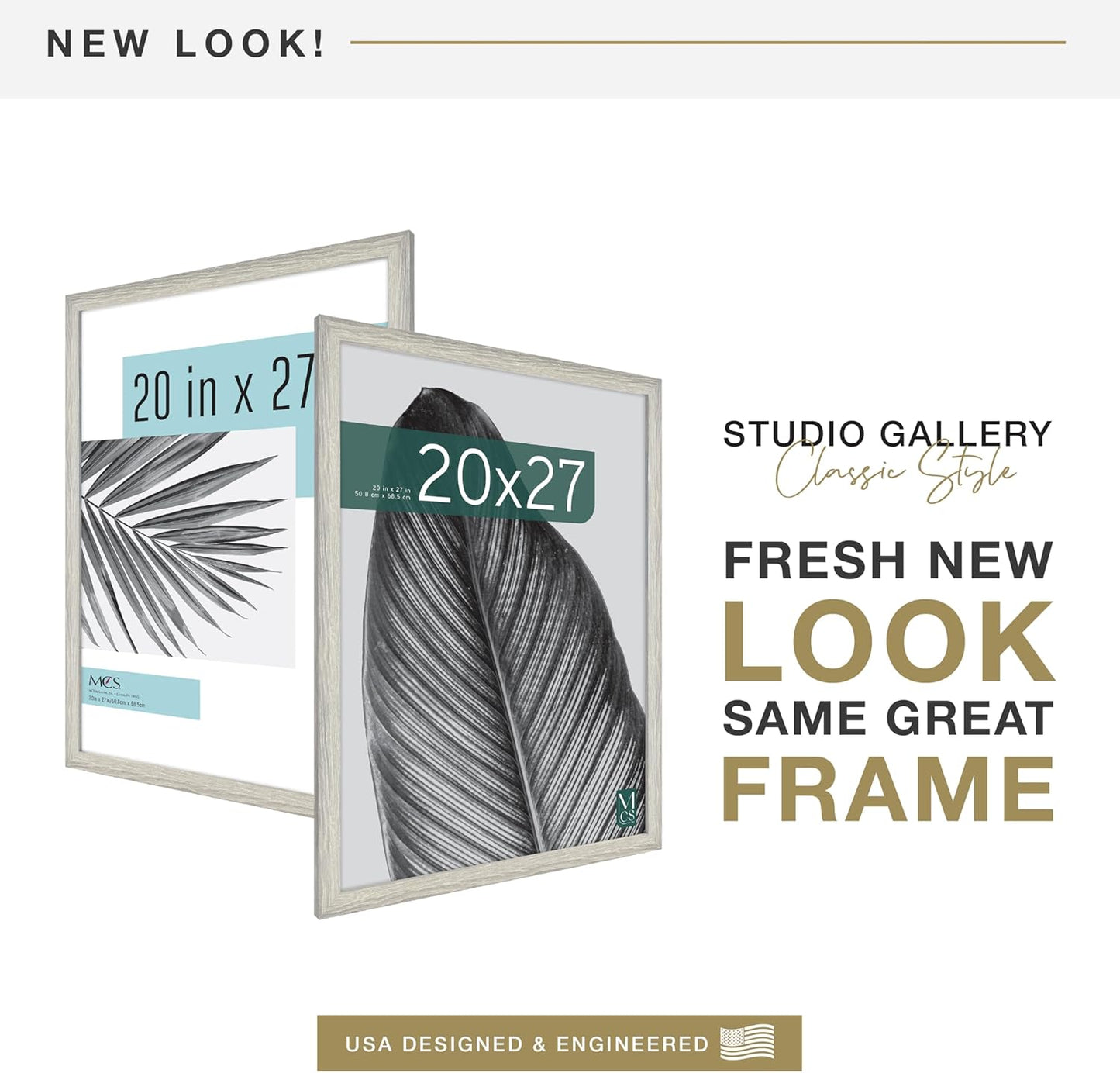 MCS Studio Gallery 16x24 Poster Frame Black Woodgrain Engineered Wood, Vertical & Horizontal Wall Hanging Large Picture Frame for Photos, Posters & Art Prints (1-Pack)