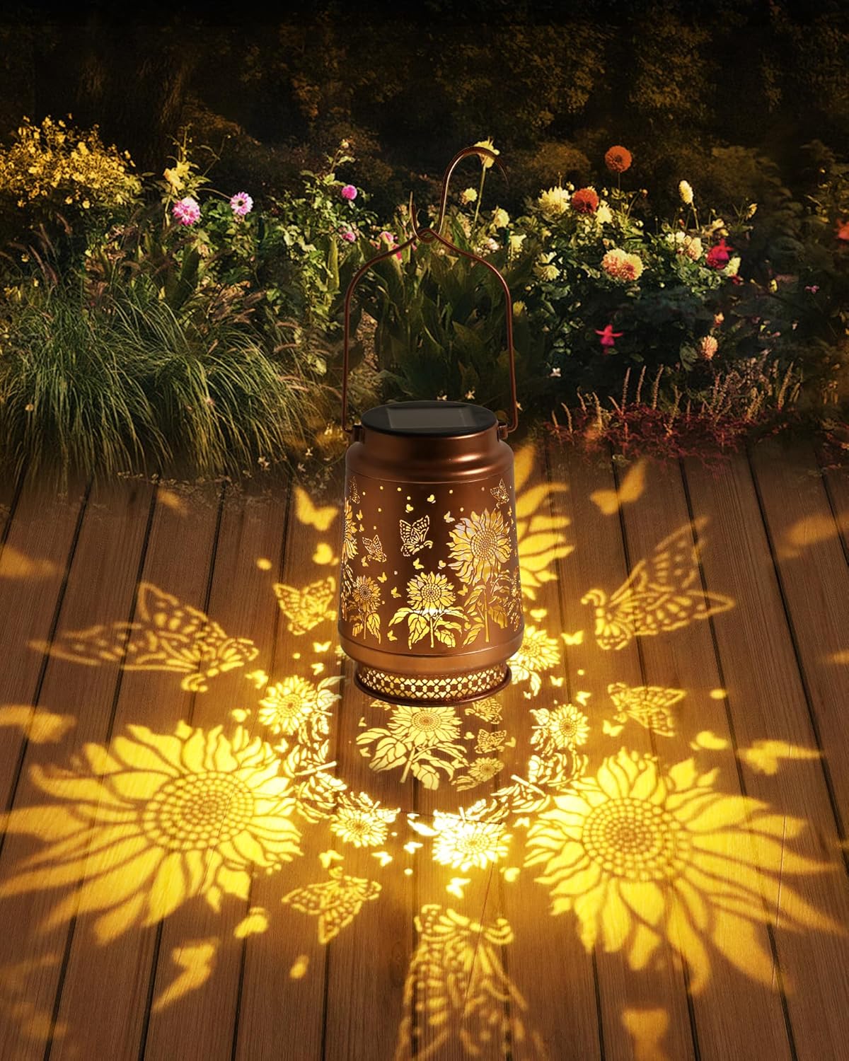 Solar Lanterns Outdoor Waterproof Hummingbird Elegant Garden Decor Birthday Gifts for Women Mom Grandma Sister Metal Hanging Solar Lights Outside Gardening Decorations for Backyard, Patio, Lawn, Porch