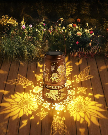 Solar Lanterns Outdoor Waterproof Hummingbird Elegant Garden Decor Birthday Gifts for Women Mom Grandma Sister Metal Hanging Solar Lights Outside Gardening Decorations for Backyard, Patio, Lawn, Porch