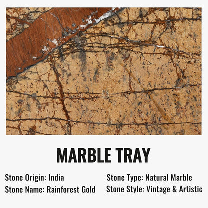 Koville Italian Travertine Tray, 12"x6" Vanity Decorative Marble Tray for Countertop, Catchall Tray for Perfume, Candles, Jewelry Dish Tray