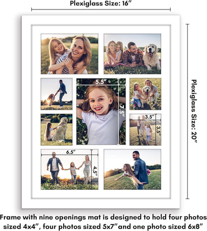 Americanflat 4x6 Collage Picture Frame with Polished Plexiglass - Multi Picture Frames Fit Sixteen 4x6 Photos or Use as One 18x26 Poster Frame for Wall Display - Signature Collection - Black