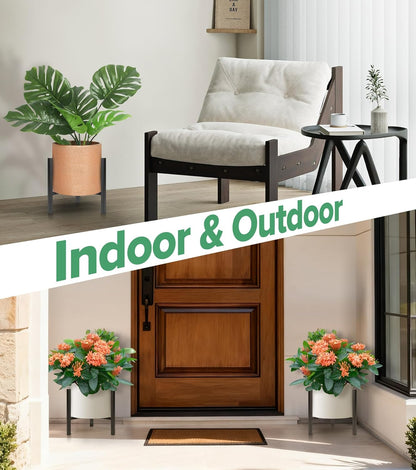 Plant Stand Indoor Adjustable, Metal Modern Indoor Plant Stand, Heavy Duty Plant Stands Outdoor Corner, Stable Plant Holder, Fits 8 to 12 Inches Pots, Black, 1 Pack, Pot & Plant Not Included