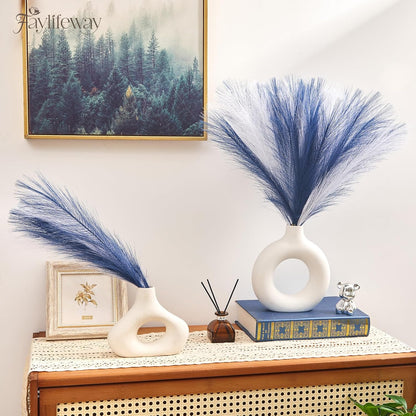 50pcs Pampas Grass 17in for Living Room Decor, Blush Pink Pampas Grass Decor, Fluffy Pink Flowers for Home Birthday Bathroom Baby Shower Wall Bow Decor(Blush & Cream & Pink)