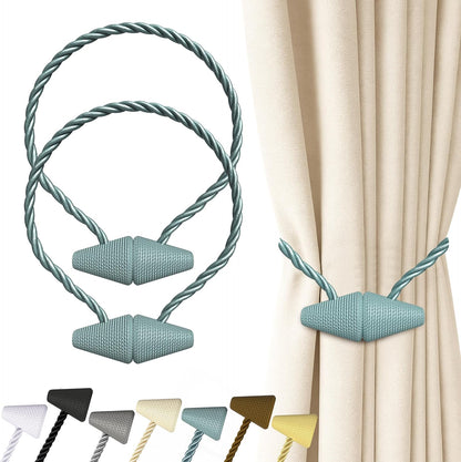 Hion Magnetic Curtain Tiebacks Black 2pcs, Curtain Tiebacks Buckles Holdbacks Holders Hooks Clip for Home Outdoor Bedroom Office Decorative Curtain