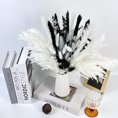 Natural Dried Flower Bouquet - 17" Boho Style Mixed Pampas Grass Ideal for Home Decor, Wedding Decor, Bridal Bouquets, Floral Arrangement, Event Centerpieces, Table Decor