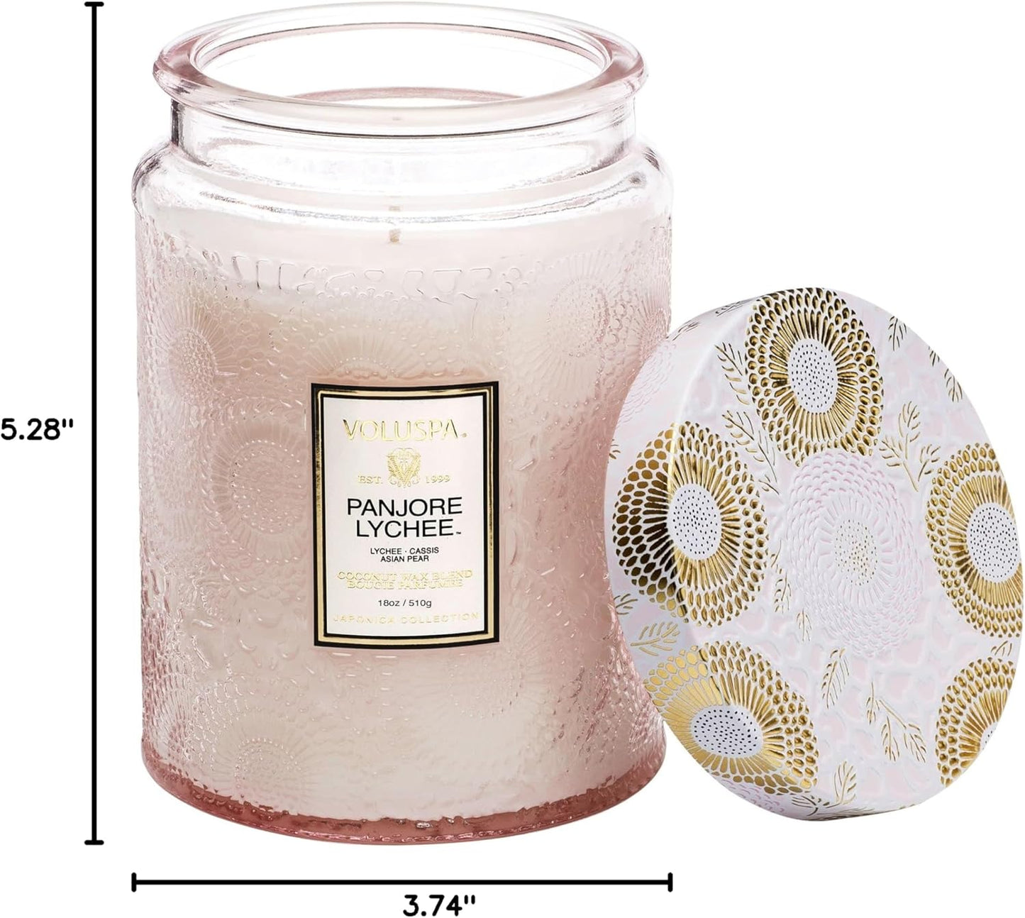 Voluspa Baltic Amber Candle, 18 oz, Coconut Wax Blend, Scented Candles for Home, 100 Hour Burn Time, Candle Jar