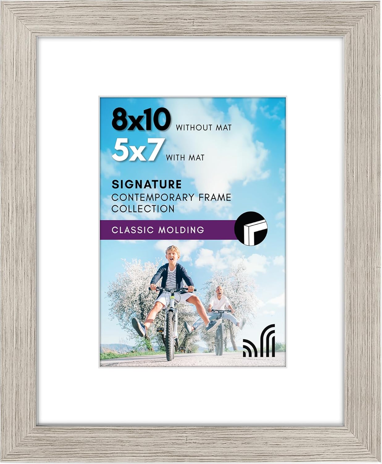 Americanflat 8x10 Picture Frame with Shatter-Resistant Glass - Use as 5x7 Frame with Mat or Display 8x10 Photo Without Mat - Signature Collection - Picture Frames for Tabletop and Wall Display - Black