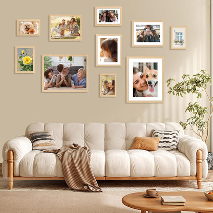 FIXSMITH 10 Pack Picture Frames Collage Wall Decor for Mounting or Tabletop Display, Gallery Wall Frame Set with Two 8x10 Black Frames, Four 5x7 Frames and Four 4x6 Frames, Multi-Pack Photo Frame Set