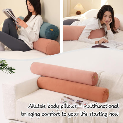 Body Pillow for Adults,Long Round Pillow,Big Cylindrical Pillow,Large Full Bolster Pillows for Side Sleepers (Steel Gray, 47.24"*7.87")