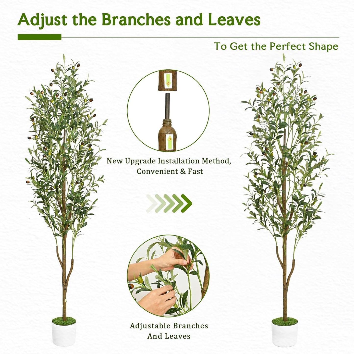 Waipfaru Artificial Olive Tree, 6FT Tall Faux Olive Trees with Planter & Basket, Artificial Plants Indoor with Natural Wood Trunk and Realistic Fruits for Home Decor Office Living Room
