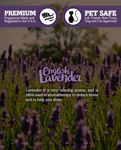 Pure English Lavender Premium Tealight Candles - Highly Scented with Essential & Natural Oils - 6 Purple Tea Lights - Beautiful Candlelight - Made in the USA - Flower & Floral Collection