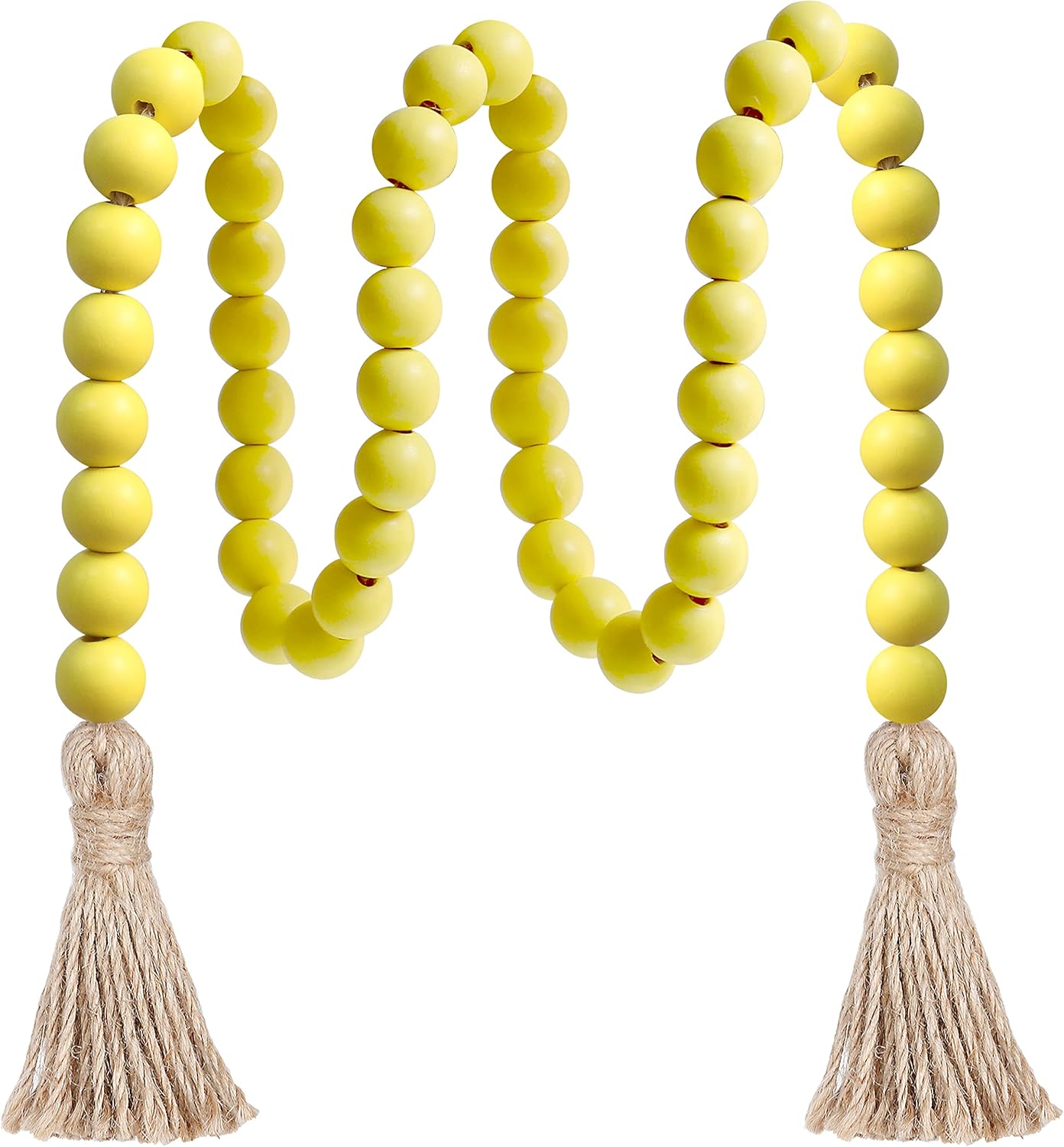 Meplait 39in Wood Bead Garland Farmhouse with Tassels,Versatile Prayer Beads Boho Chic Wall Hanging Home Decor (Black)