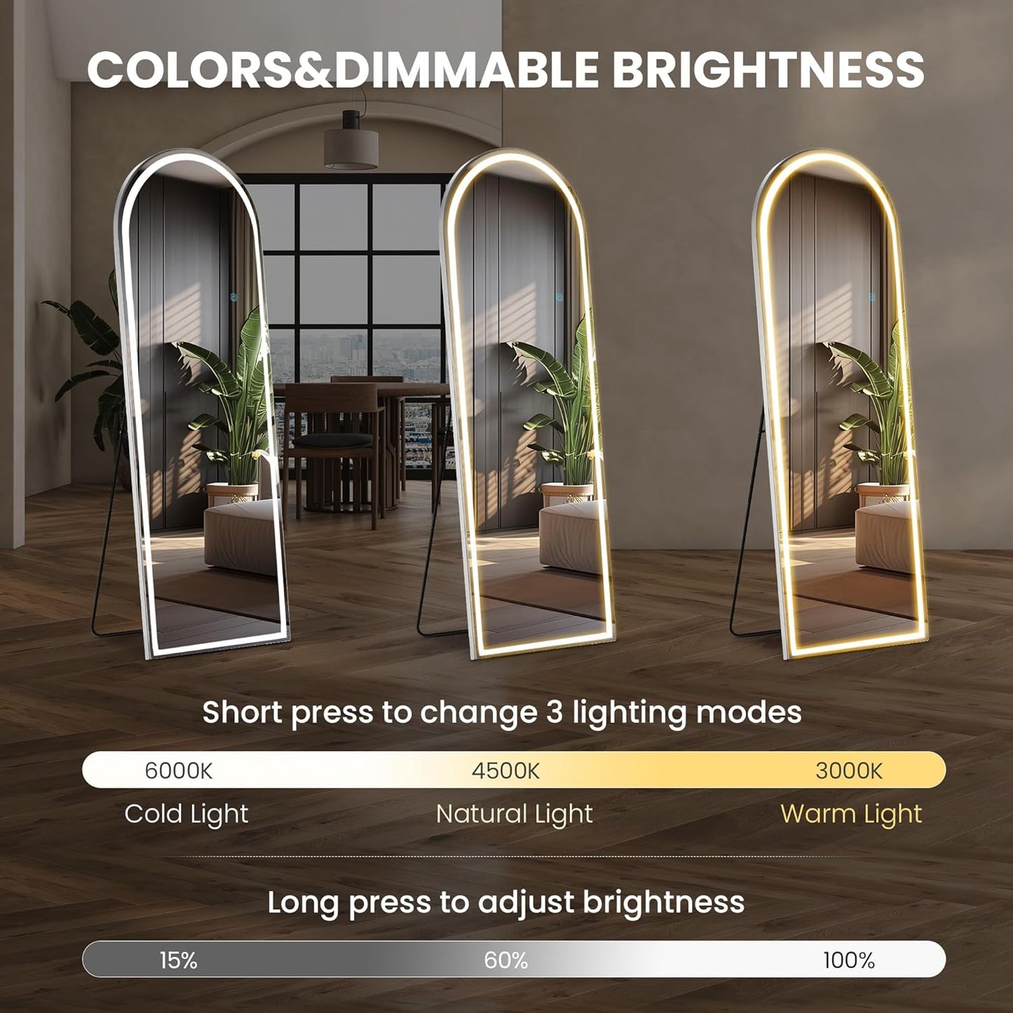 Mirror Full Length, Upgraded 16"x59" Body Wall Mirrors with Shatter-Proof Glass, Floor Standing, Hanging or Leaning, Tall Mirror with Stand Aluminum Alloy Frame for Bedroom Cloakroom
