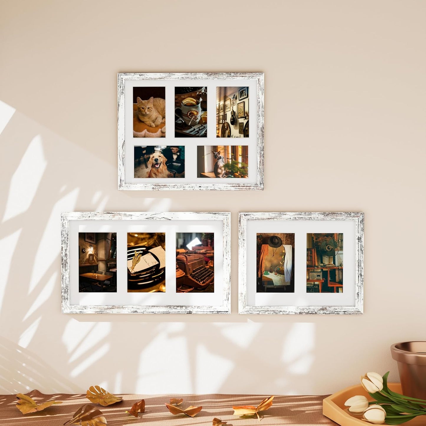 Vittanly 11x14 Collage Picture Frame, Displays 5Pcs 4x6 Pictures with Mat or 1Pcs 11x14 without Mat for Wall Mounting, Picture Frames Collage Wall Decor in Black, 1 Pack