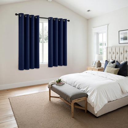 MIULEE Blackout Curtains for Bedroom Living Room 2 Panels, Thermal Insulated Room Darkening Drapes Grommet Noise Reducing Light Blocking Window Treatments 63 Inches Long 40x63 Inch Black - Colors A