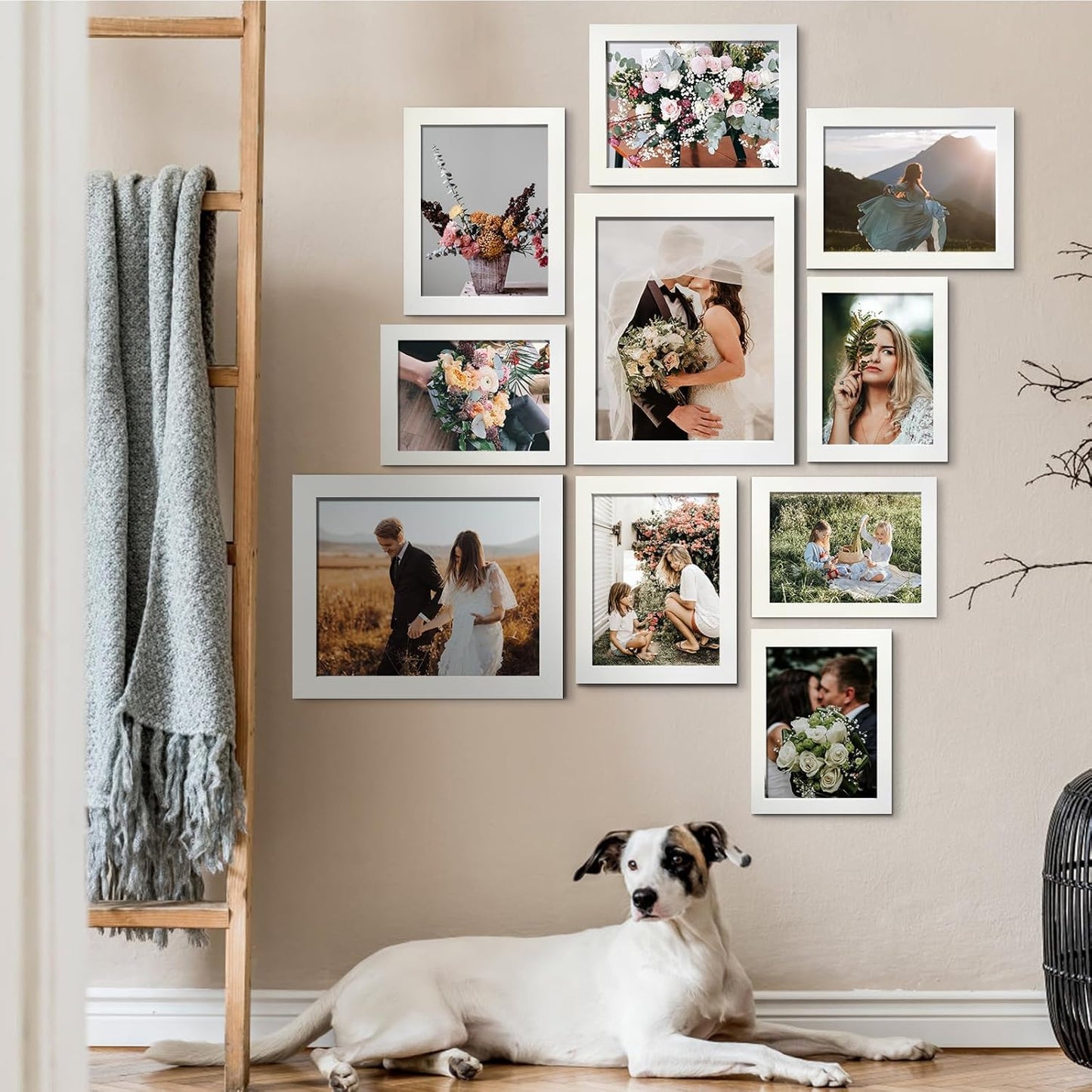 LUCKYLIFE Picture Frames Collage Wall Decor 10-Pack, Gallery Wall Frame Set with 8x10 5x7 4x6 Frames in 3 Different Finishes