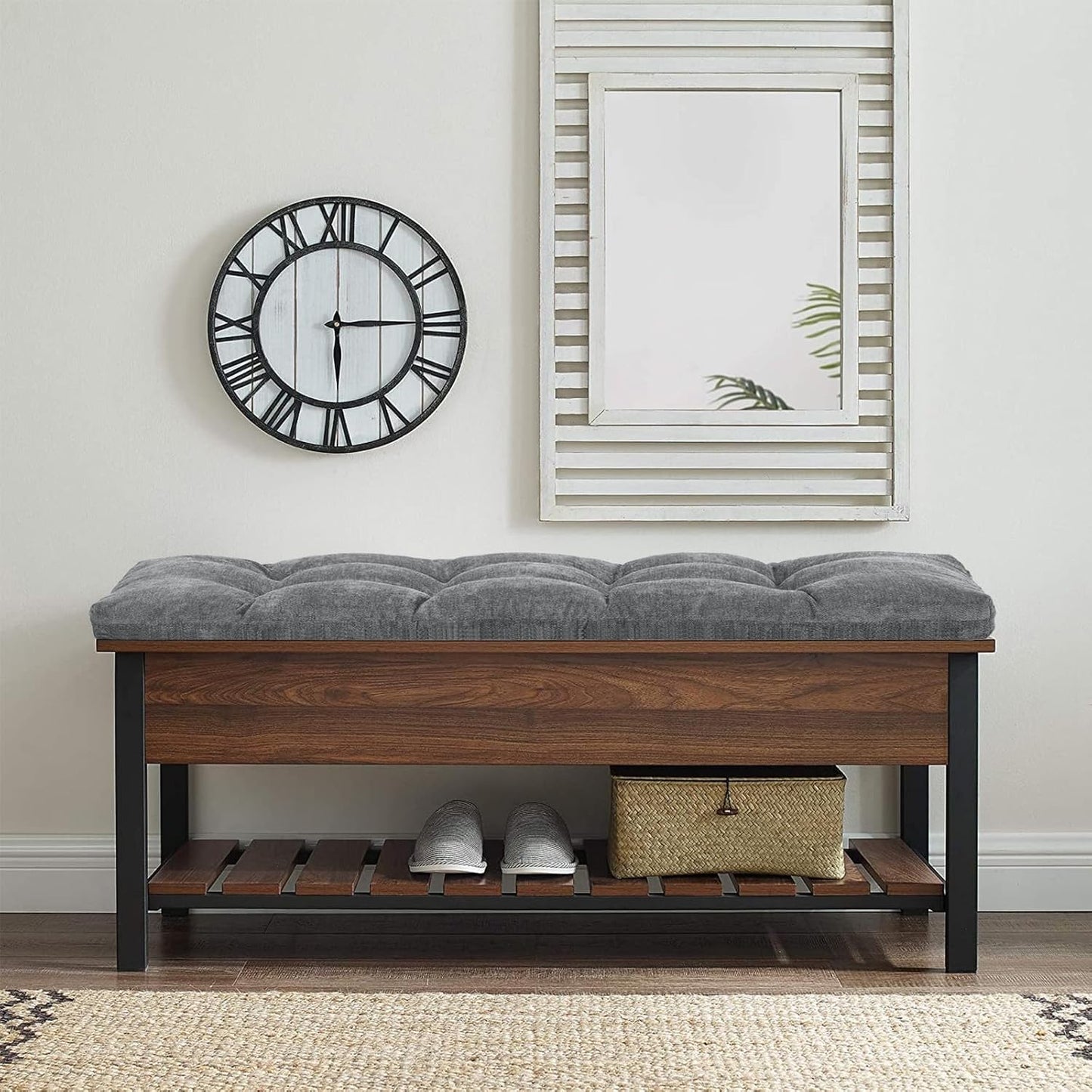baibu 36 Inch Memory Foam Bench Cushion, Dual-Layer Patent Design Non-Slip Indoor Bench Cushion with Ties, 36x15x3Inch, Beige